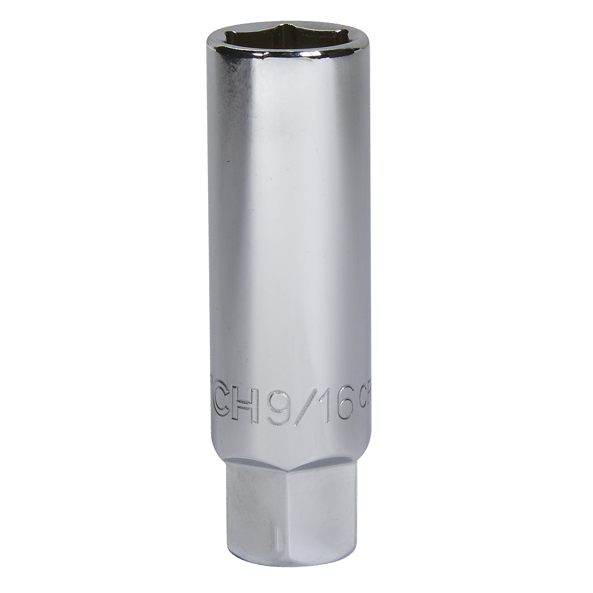 Klutch 3/8in.-Drive Magnetic Spark Plug Socket, 9/16in., SAE, 6 Point, Alloy Steel
